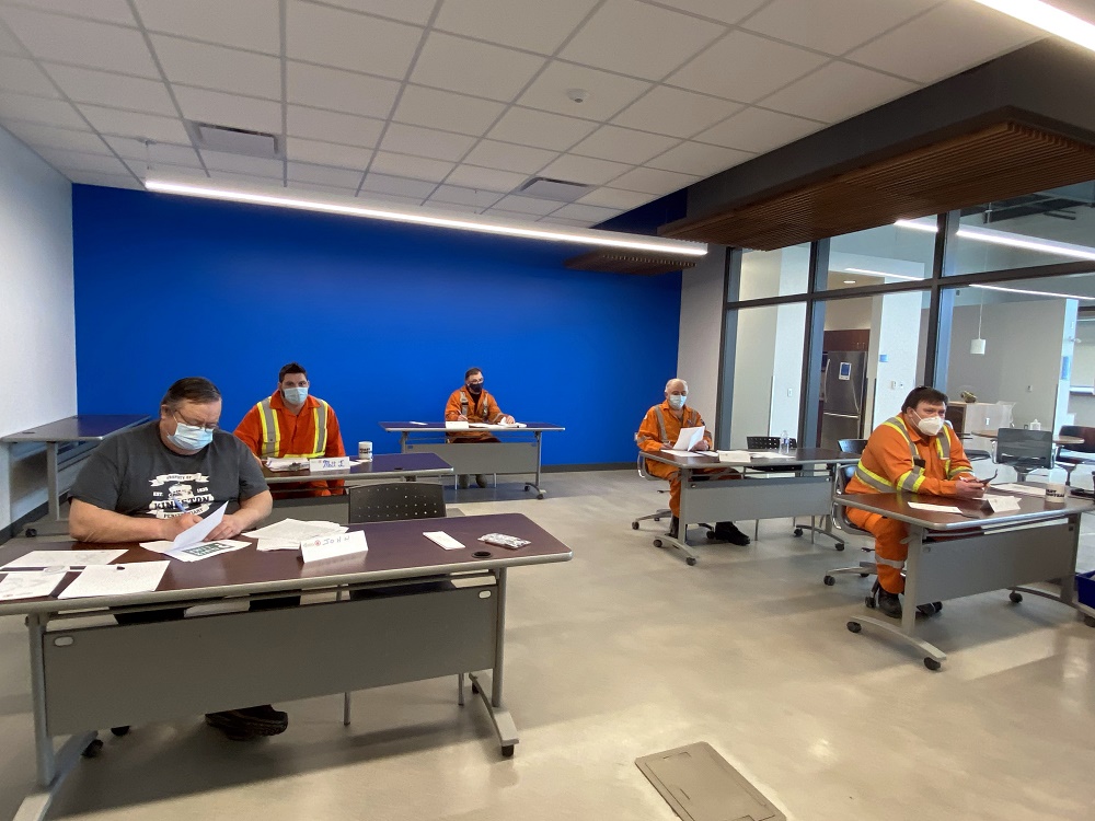 Group of mine workers attending training