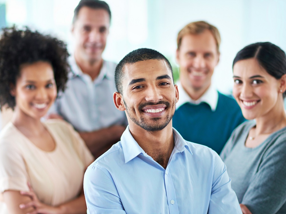 Group of office workers smiling