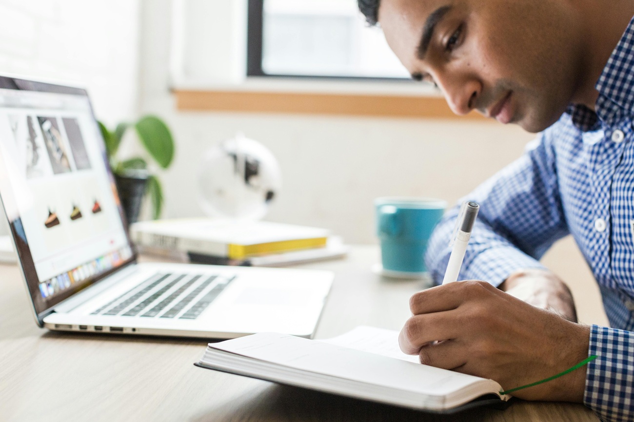 Person attending a webinar