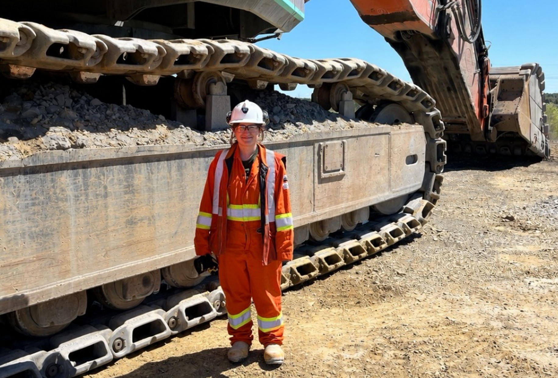 Co-op student at a mine site