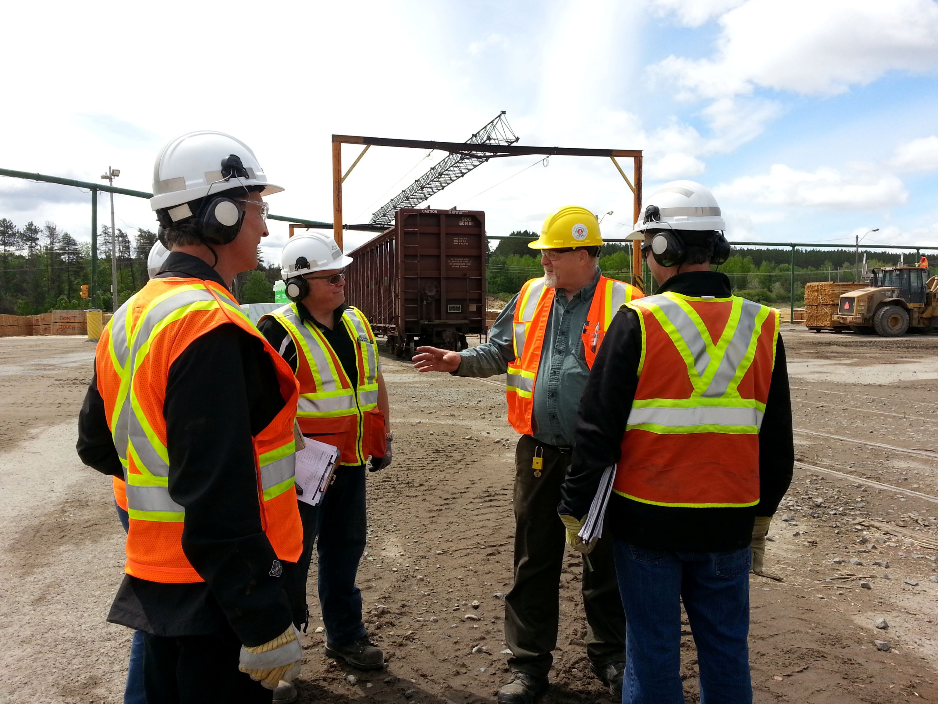Group of forestry workers talking