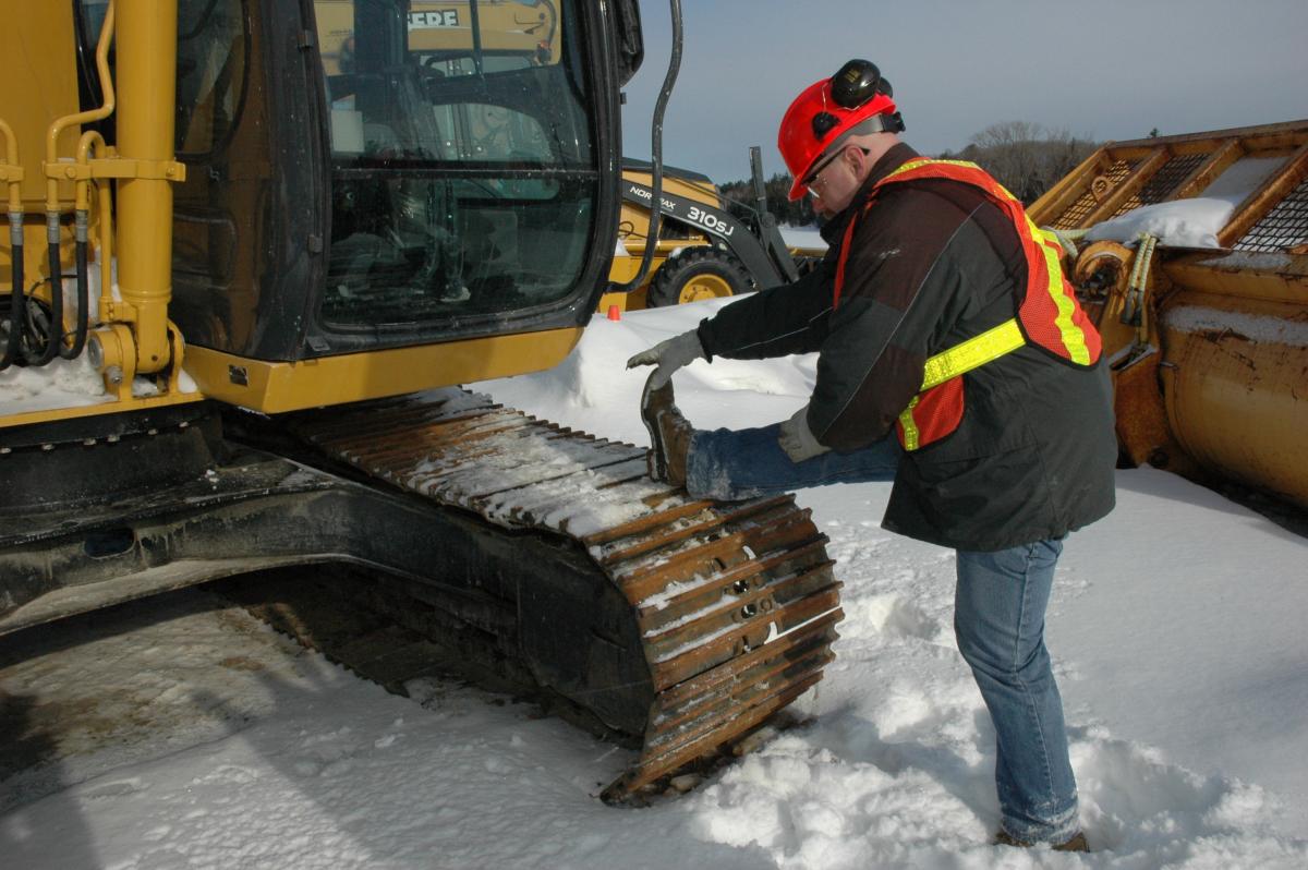 Worker stretching