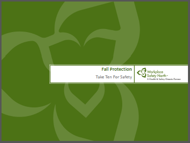 Cover of presentation for safety talk on 'Fall Protection'